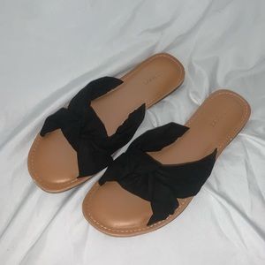 Tan Sandals with Black Strap